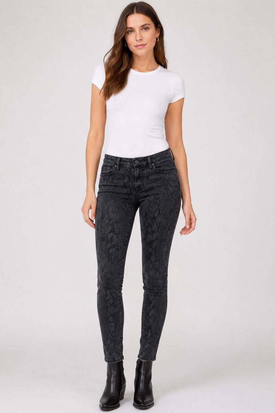 FRAME Le Skinny De Jeanne Tonal Python Jeans Women Size 29 NWT Mid Rise Stretch